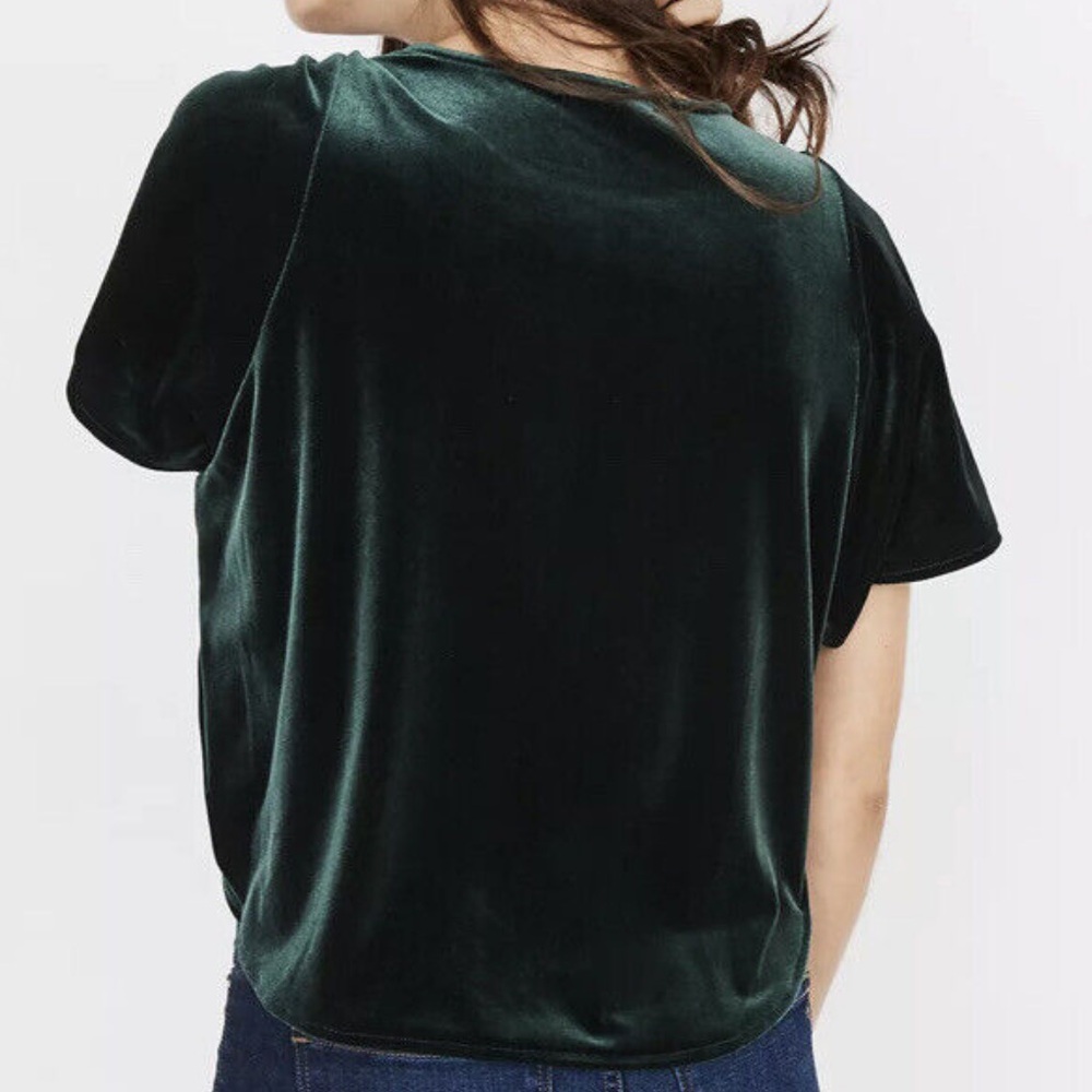 Madewell Velvet Butterfly Top Emerald Green-Whimsigoth Fairy Women’s Small - Picture 2 of 5